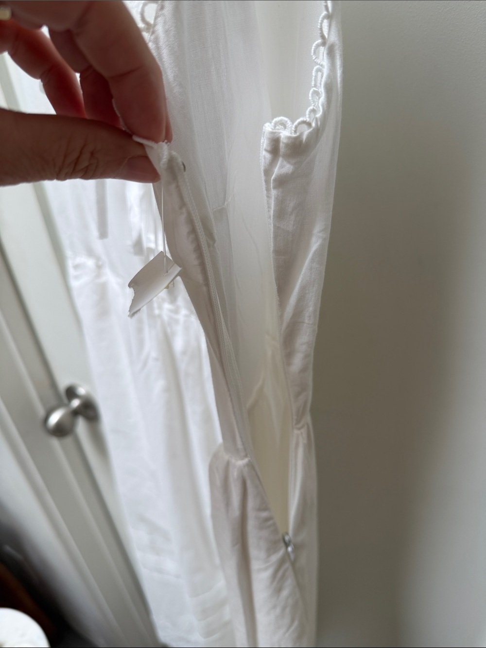 Lush White Tie-Front Eyelet Midi Dress - Picture 7 of 9